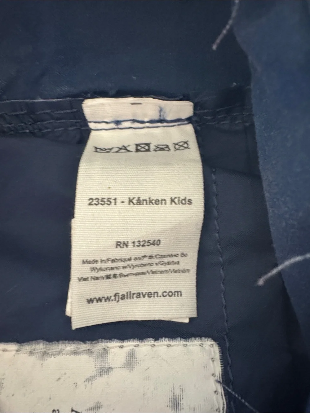 Fjallraven Kanken Mini Dark Blue Backpack with Red Logo